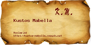 Kustos Mabella névjegykártya